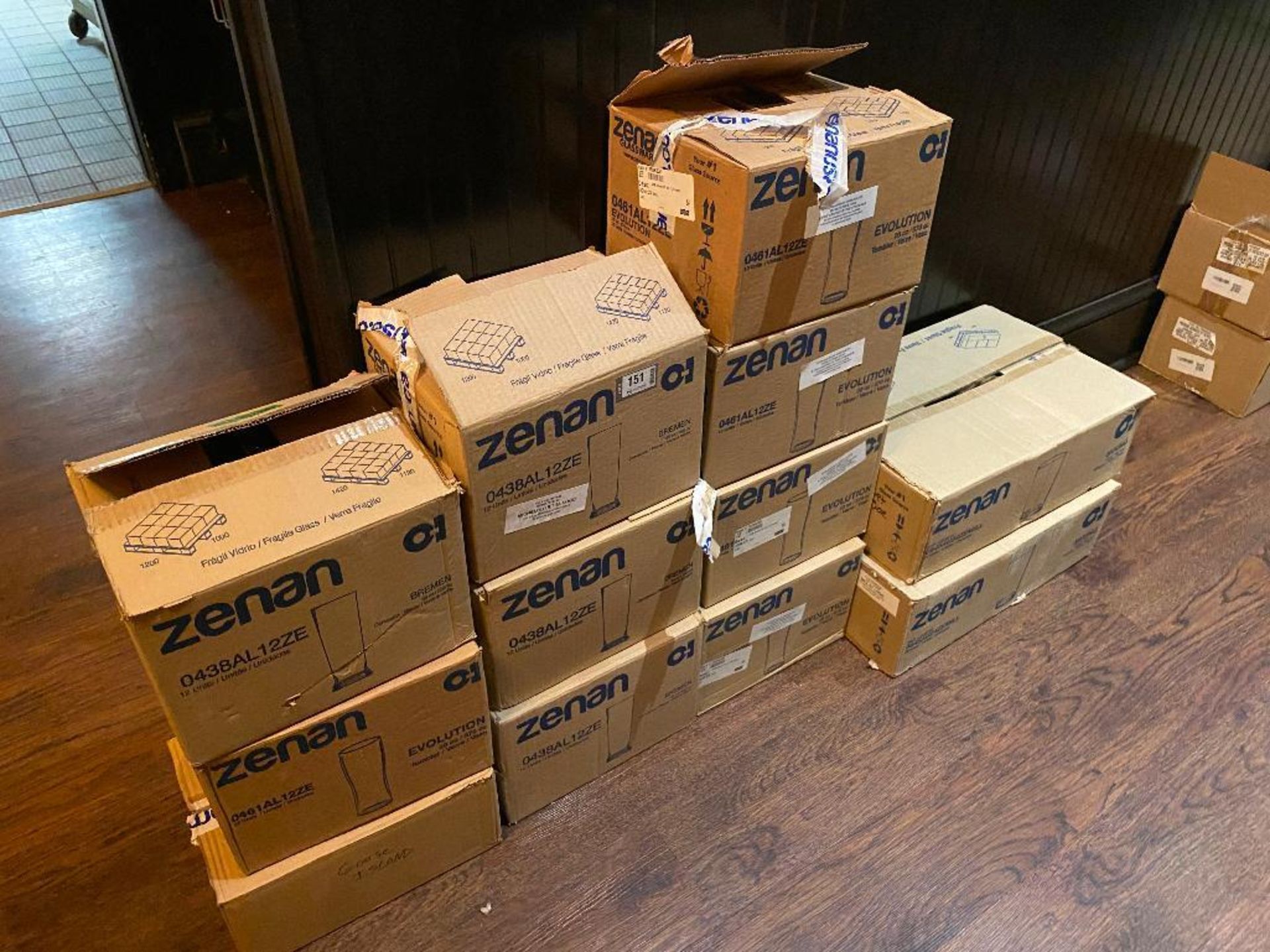 LOT OF (12) BOXES OF ASSORTED BRANDED GLASSES