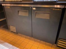 TRUE TBB-2 59" 2 DOOR SOLID BACK BAR REFRIGERATOR - NOTE: REQUIRES REMOVAL FROM UNDER BAR, PLEASE IN