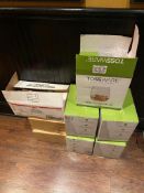 LOT OF (5) BOXES OF 12 OZ PLASTIC TUMBLERS & (2) BOXES OF PLASTIC GUINNESS GLASSES