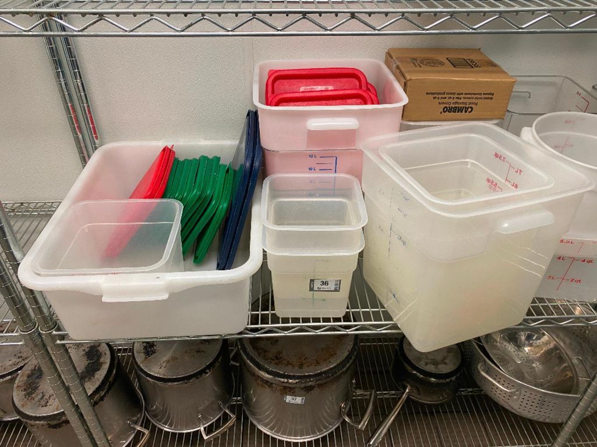 LOT OF ASSORTED SIZE DRY INGREDIENT STORAGE CONTAINERS - Image 2 of 4