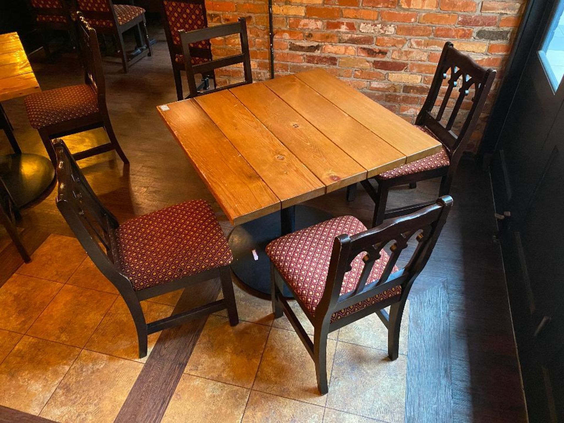 36" X 36" SQUARE WOOD TOP TABLE WITH 4 CHAIRS - Image 2 of 2