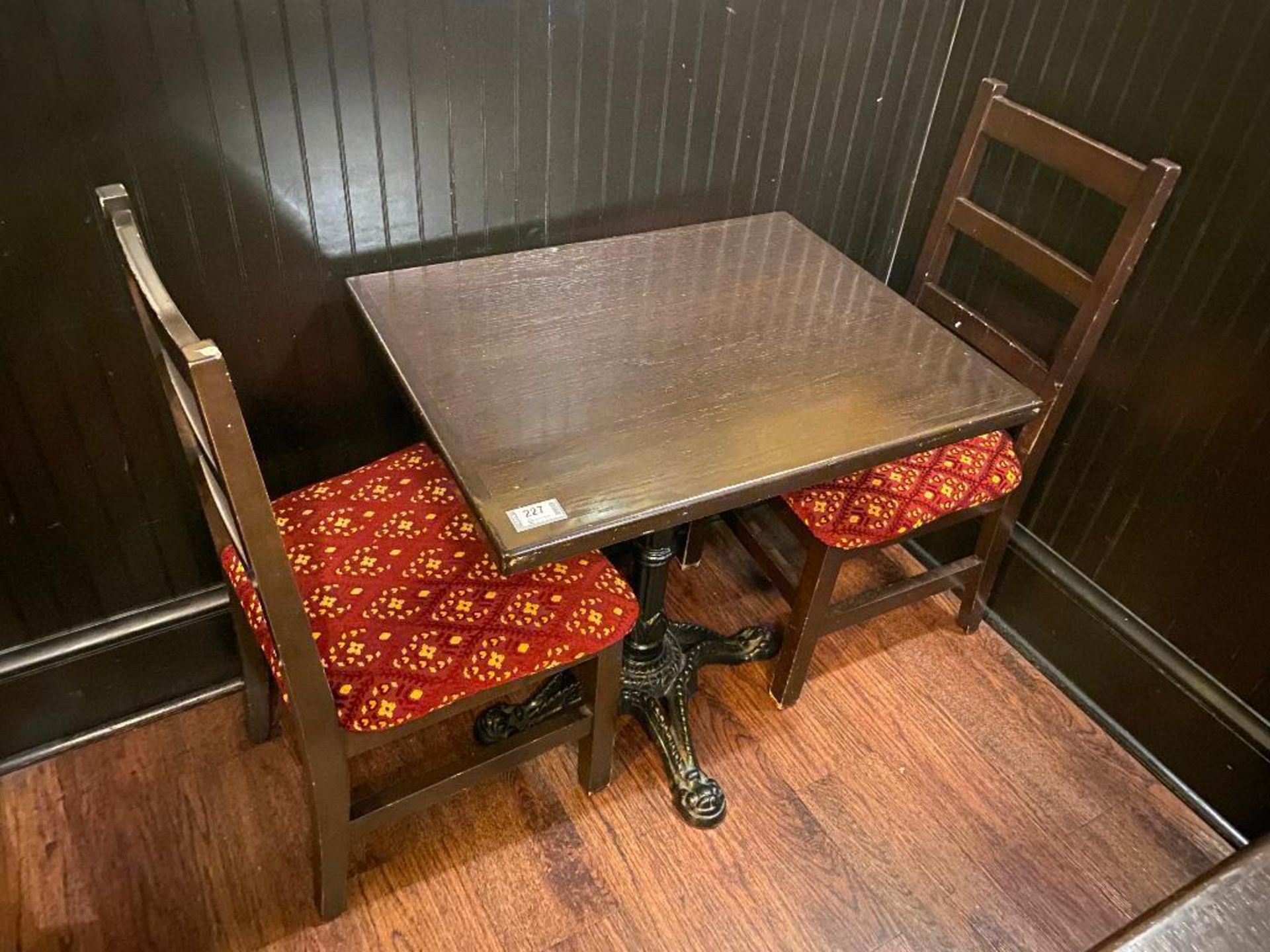 30" X 24" WOOD TOP TABLE WITH 2 CHAIRS - 30" X 24" X 29.5"