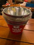 LOT OF BUDWEISER BRANDED METAL PAILS