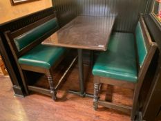RECTANGULAR BAR HEIGHT TABLE WITH (2) 54" GREEN BAR HEIGHT BENCHES