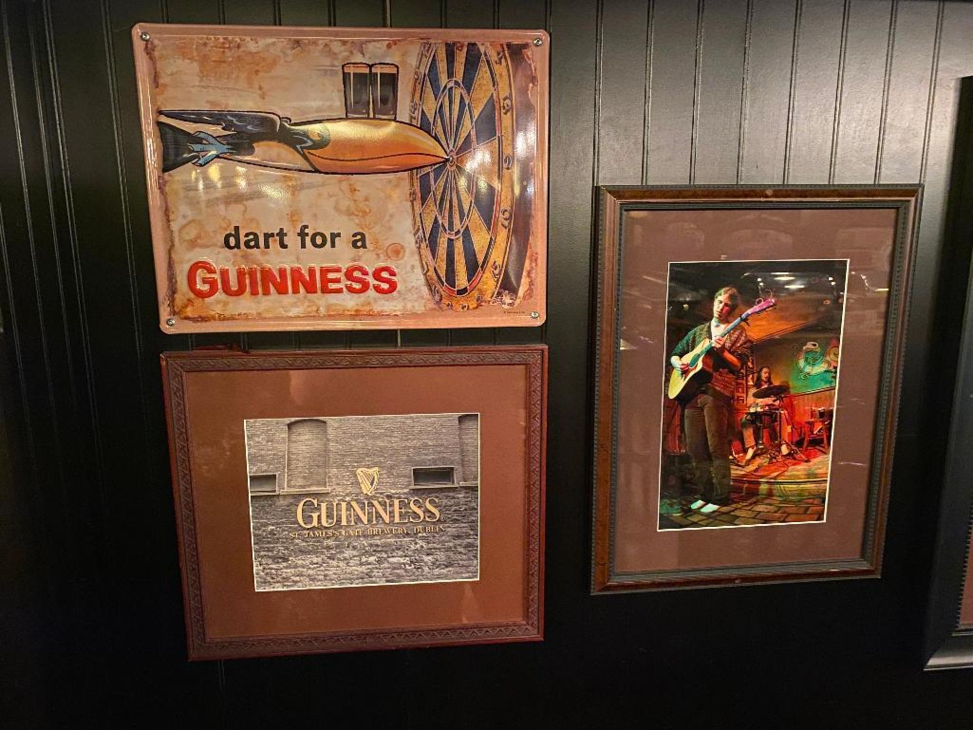 LOT OF (6) FRAMED MEMORABILIA PHOTOS & (1) METAL GUINNESS ADVERTISING SIGN - NOTE: REQUIRES REMOVAL - Image 6 of 7