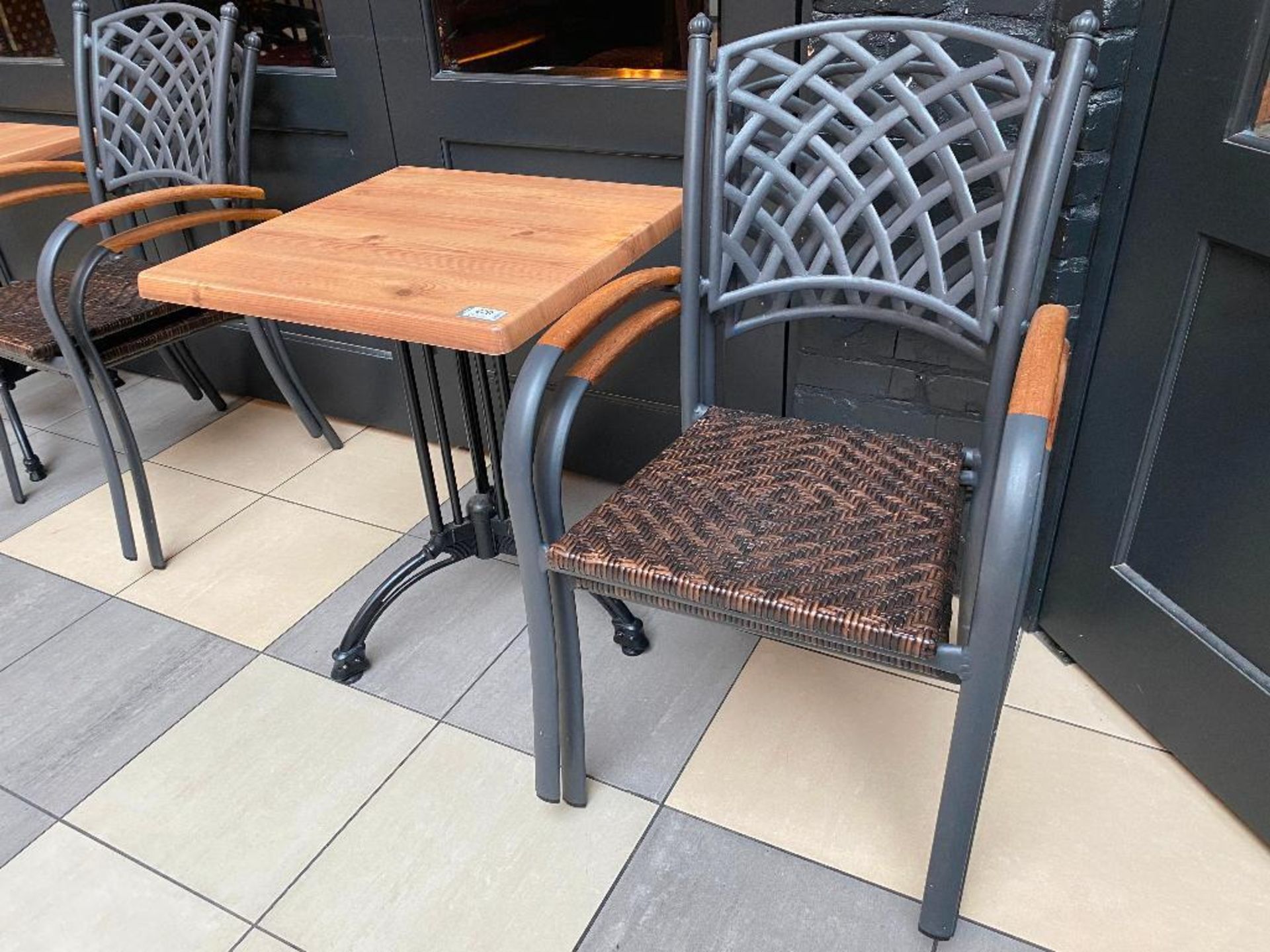 TOPALIT 23" X 23" PATIO TABLE WITH 2 CHAIRS