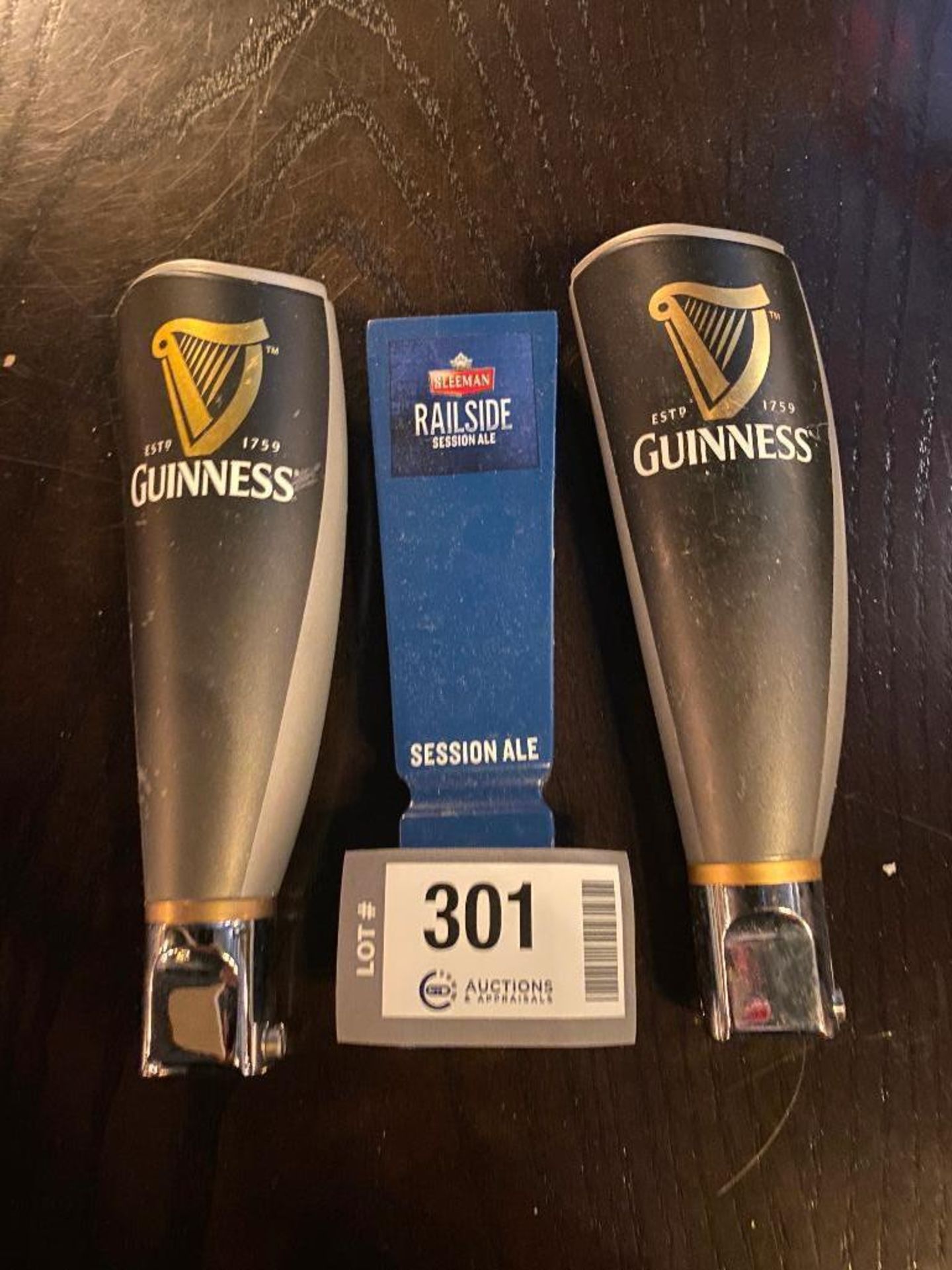 LOT OF (3) ASSORTED BEER TAPS INCLUDING (2) GUINNESS