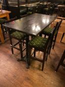 RECTANGULAR BAR HEIGHT TABLE WITH 4 BAR HEIGHT CHAIRS