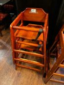 LOT OF (2) WOODEN HIGH CHAIRS