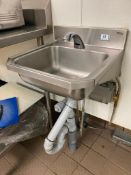FRANKE STAINLESS STEEL WALL MOUNTED HAND SINK - NOTE: REQUIRES REMOVAL FROM WALL, PLEASE INSPECT