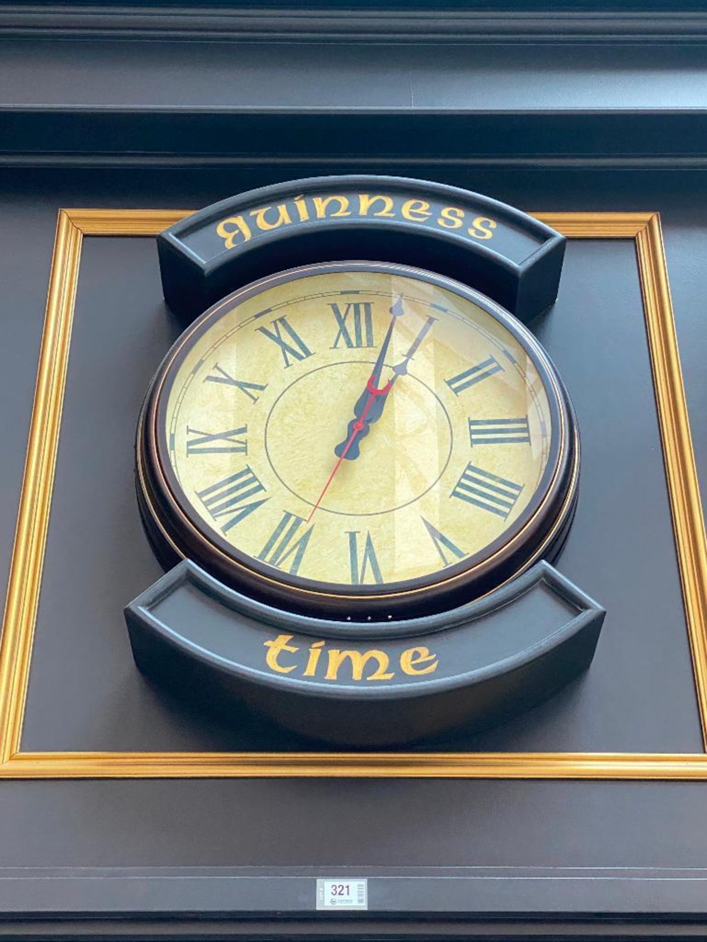 GUINNESS TIME WALL CLOCK - NOTE: REQUIRES REMOVAL FROM WALL, PLEASE INSPECT