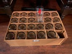 BOX OF RED RACER BEER GLASSES