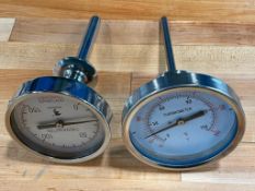 SANITARY TRI-CLAMP THERMOMETERS - LOT OF 2