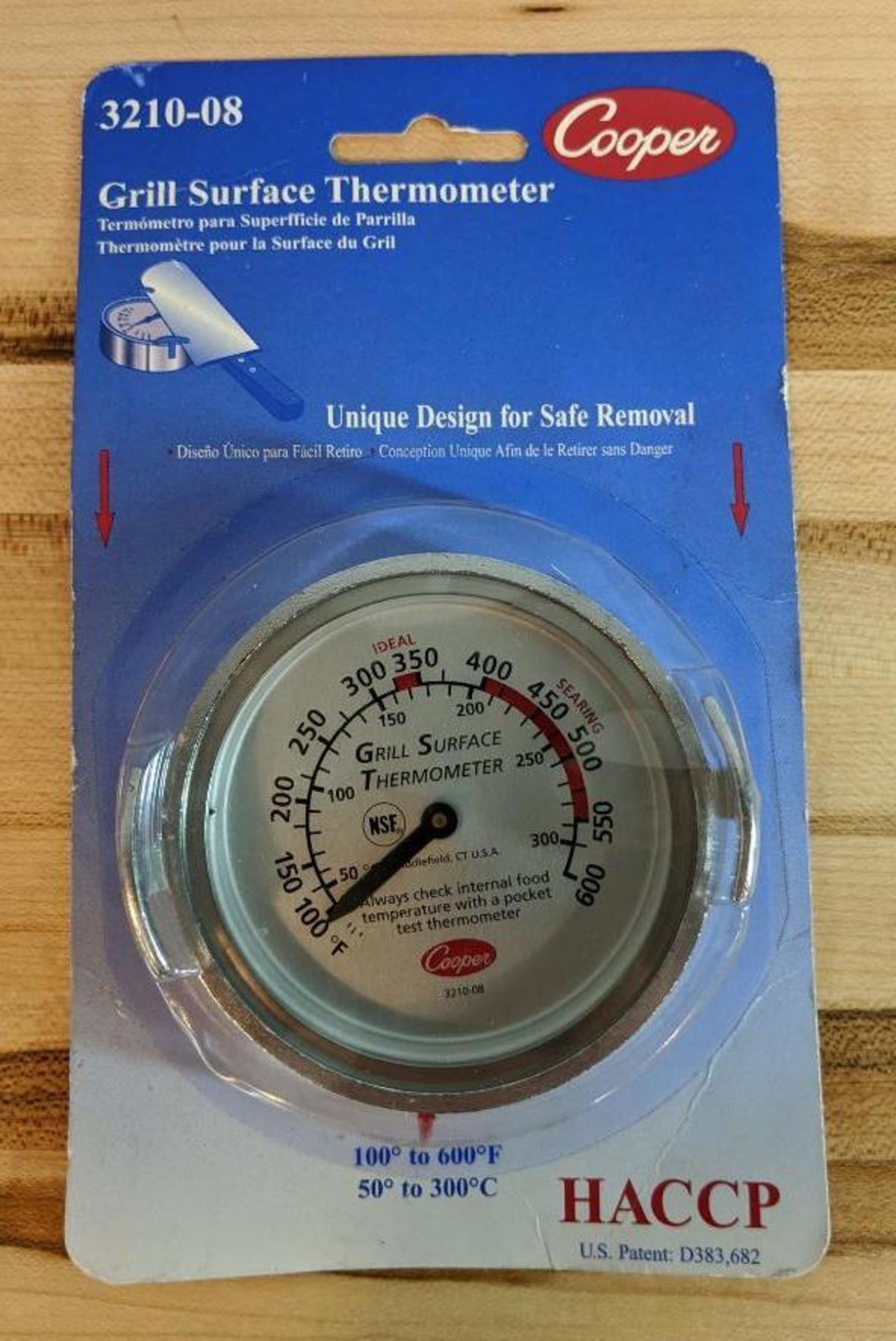 COOPER-ATKINS 3210-08 GRILL THERMOMETER, 100 TO 600 DEGREES F - NEW