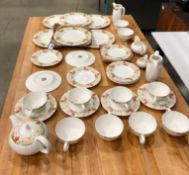 37 PIECE DUDSON ROSE FINE CHINA DINNERWARE SET, MADE IN ENGLAND