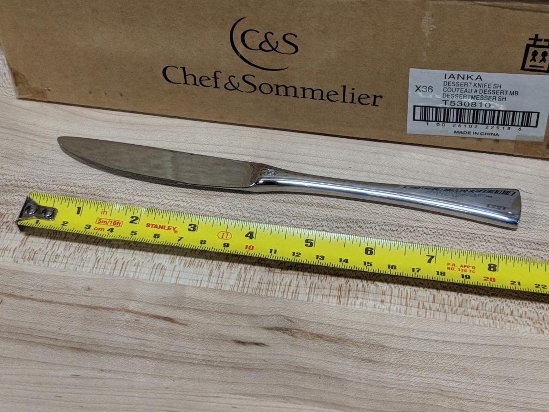 CHEF & SOMMELIER T5308 IANKA 8 1/4" 18/10 EXTRA HEAVY WEIGHT STAINLESS STEEL DESSERT KNIFE - 12/CASE - Image 2 of 2