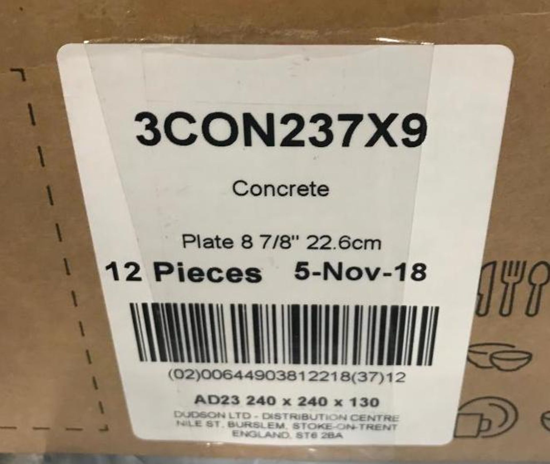 DUDSON CONCRETE PLATE 8 7/8" - 12/CASE, MADE IN ENGLAND - Image 4 of 4