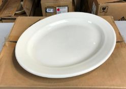 DUDSON WHITE LACE OVAL PLATTER 11.5" - 12/CASE, MADE IN ENGLAND