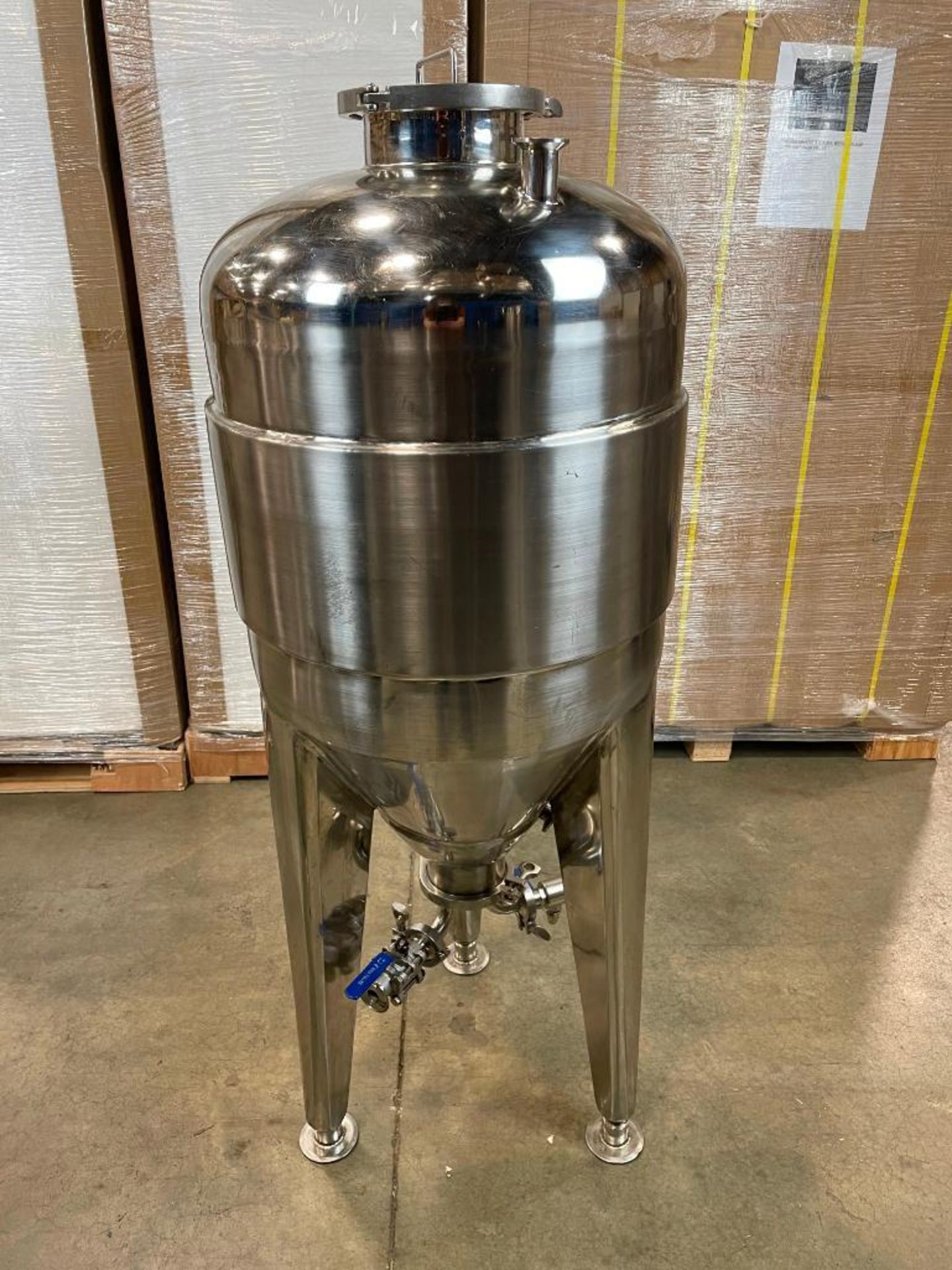 1 BARREL JACKETED FERMENTER WITH VALVES - Image 2 of 2