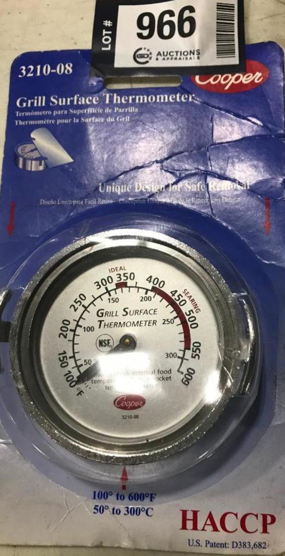 COOPER-ATKINS 3210-08 GRILL THERMOMETER, 100 TO 600 DEGREES F - NEW - Image 2 of 2