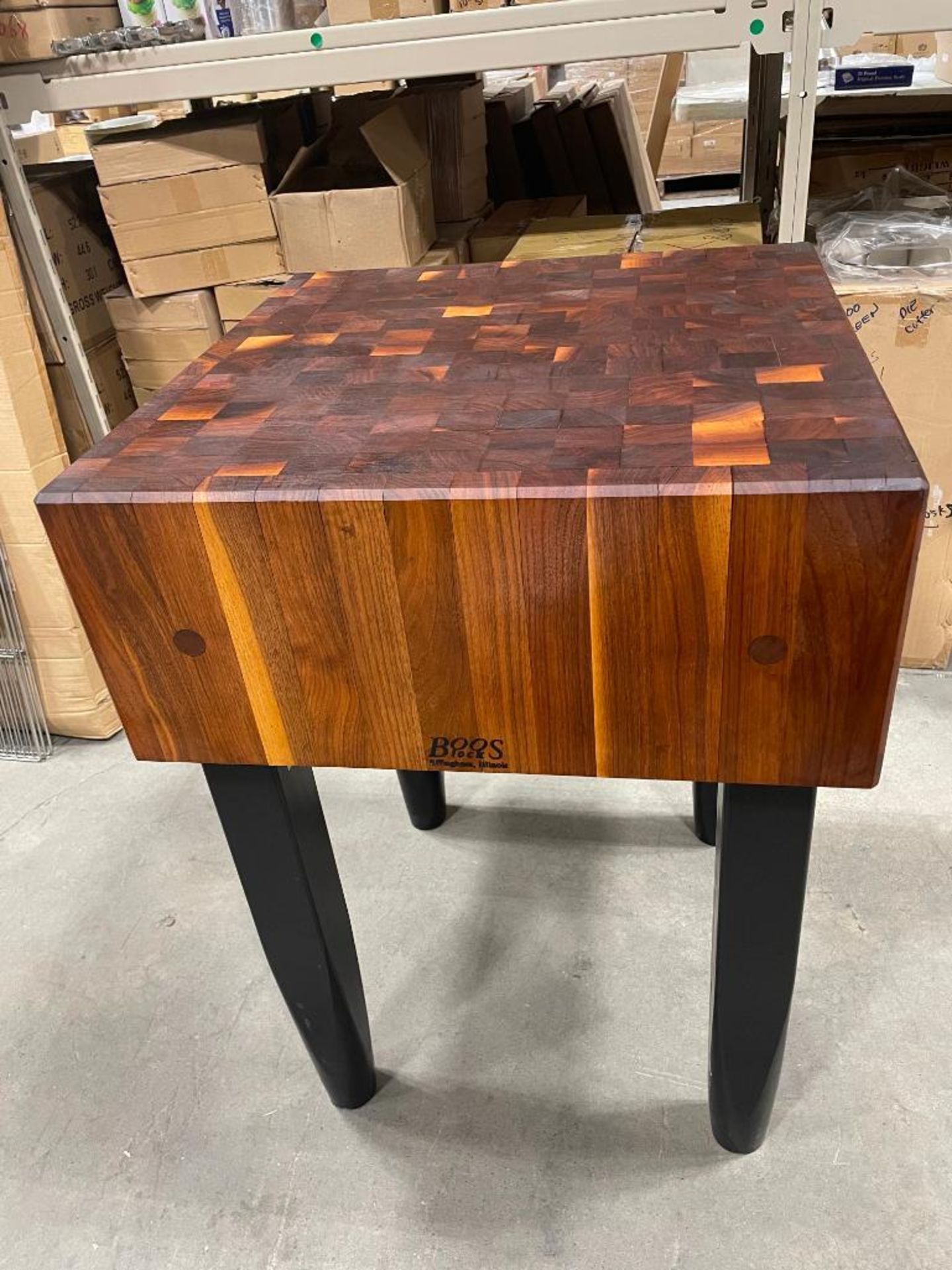 JOHN BOOS 24" X 24" X 10" WALNUT BUTCHER BLOCK ON LEGS, NEW - Image 2 of 4