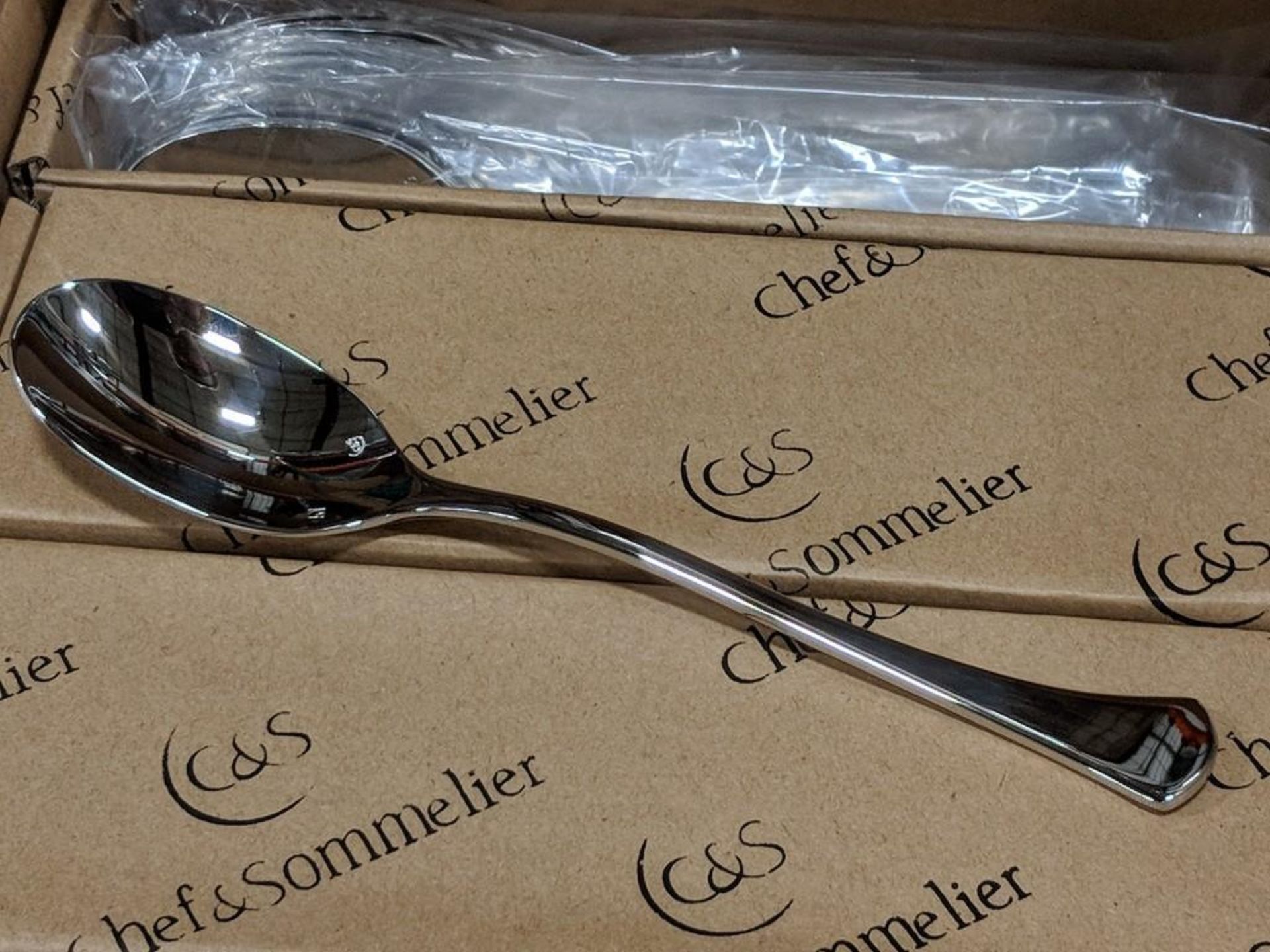 7-1/4" DESSERT SPOONS, EXTRA HEAVY WEIGHT CHEF & SOMMELIER T7306 - LOT OF 12 - Image 3 of 4
