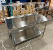 HIGH QUALITY 30" X 60" TABLE WITH 12" OVERSHELF, NEW