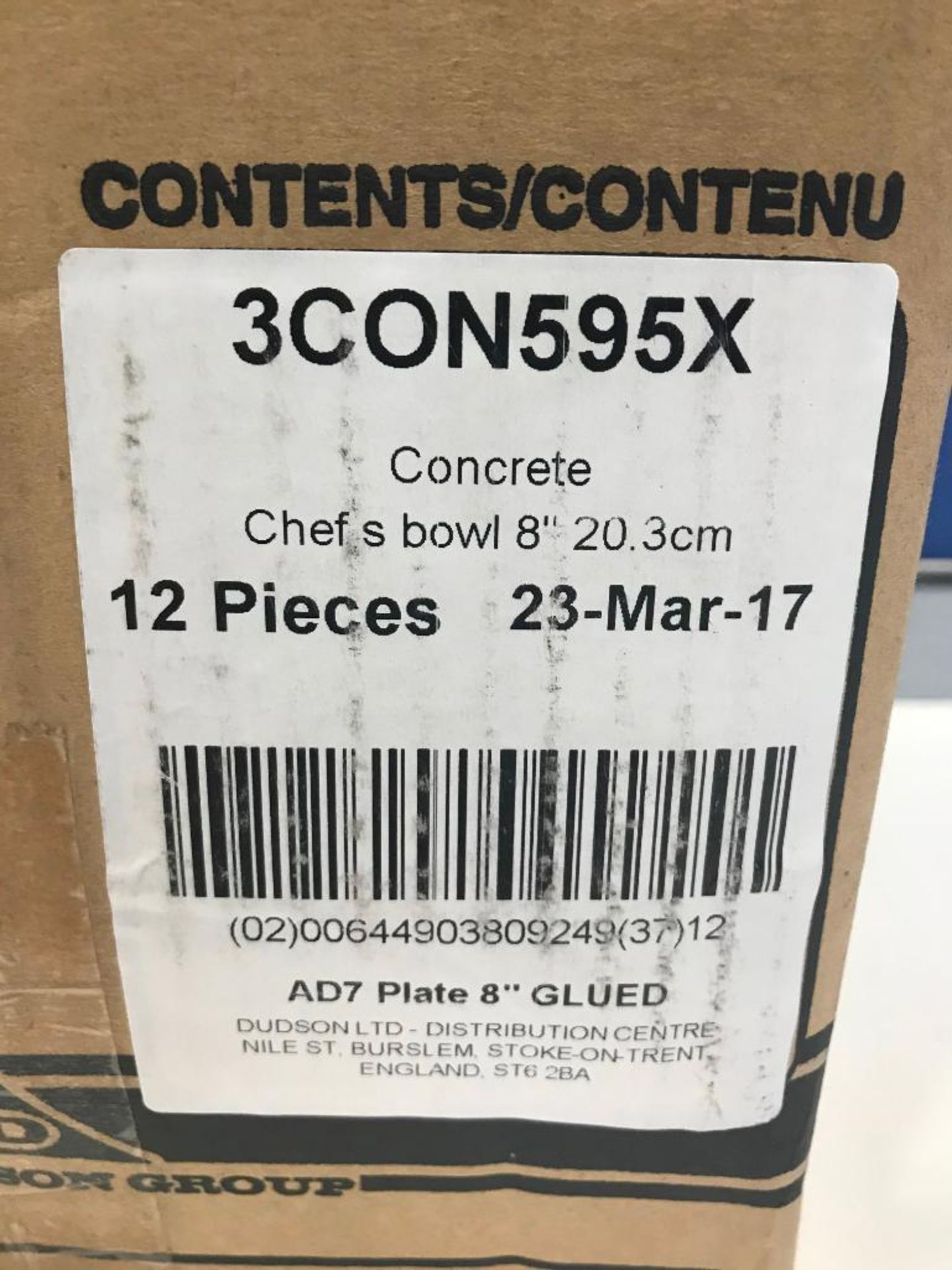 DUDSON CONCRETE CHEF'S BOWL 8" - 12/CASE, MADE IN ENGLAND - Image 5 of 5
