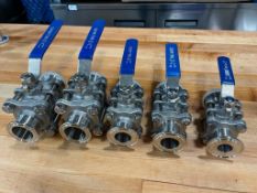 MISC STAINLESS HIGH PRESSURE FOOD GRADE BALL VALVES - LOT OF 5
