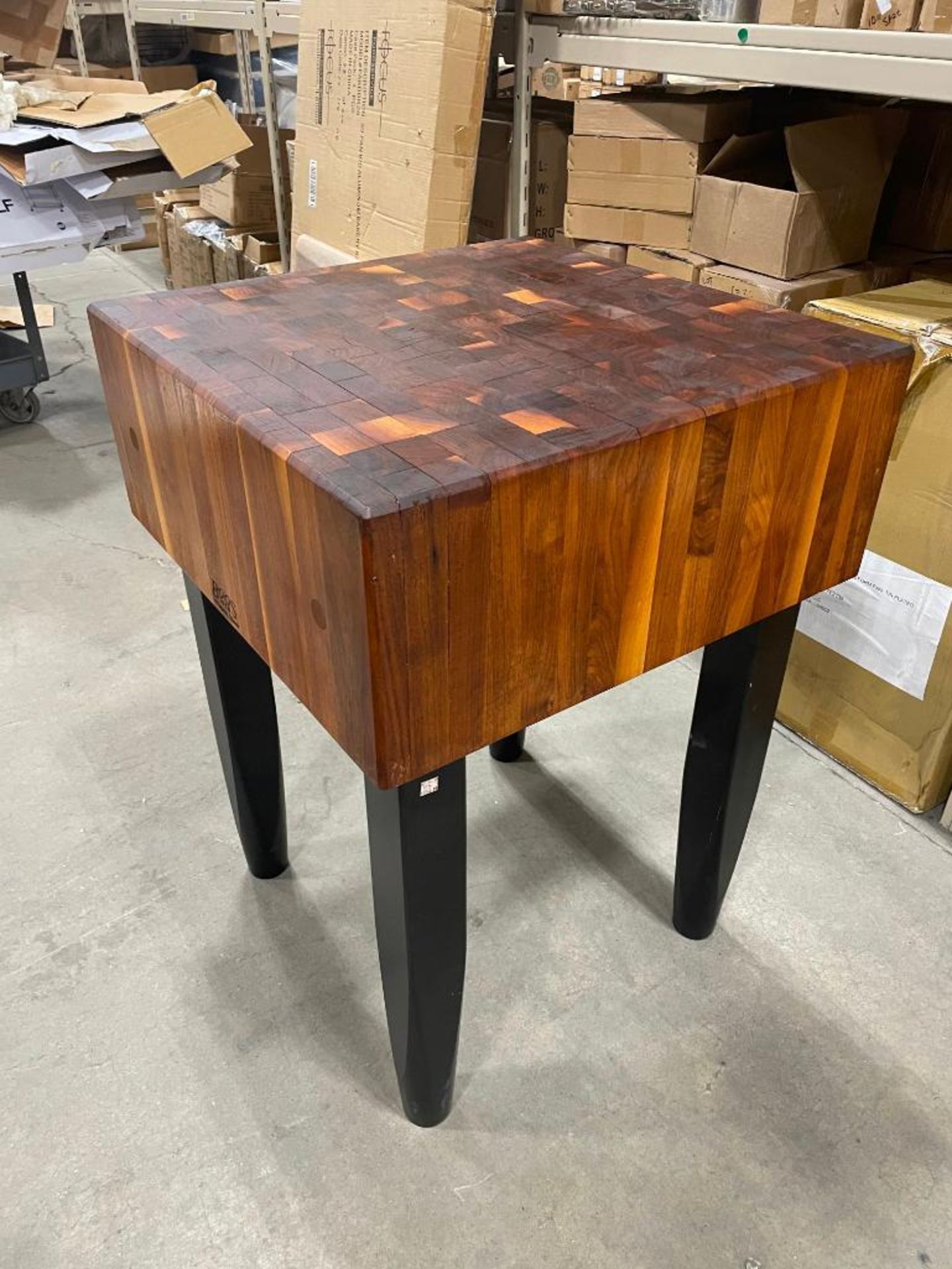 JOHN BOOS 24" X 24" X 10" WALNUT BUTCHER BLOCK ON LEGS, NEW - Image 4 of 4