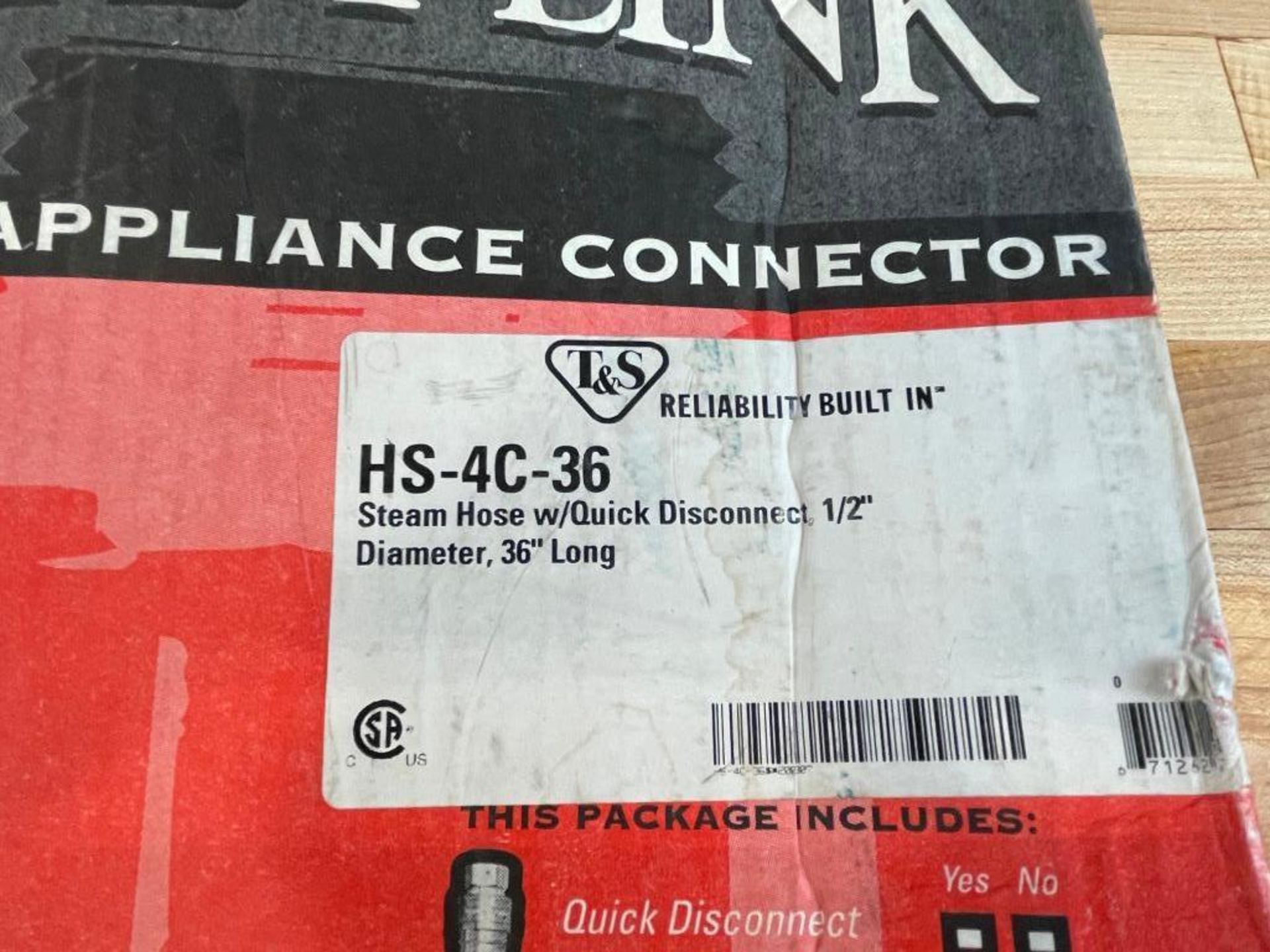 T&S HS-4C-36 SAFE-T-LINK 36" QUICK DISCONNECT APPLIANCE CONNECTOR 1/2" - LOT OF 2 - Image 2 of 2