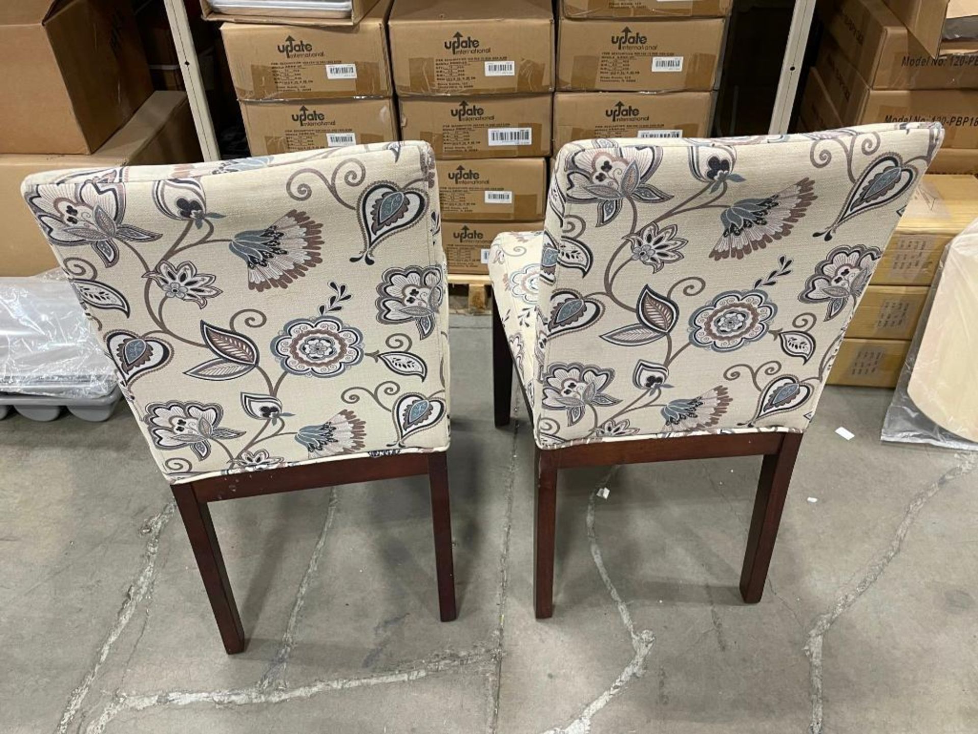 WHITE FLORAL CHAIRS - LOT OF 2 - Image 2 of 2