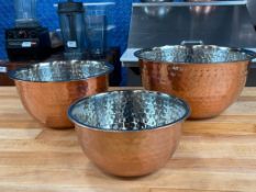 SET OF 1.6L, 2.8L, 4.7L COPPER PLATED BOWLS