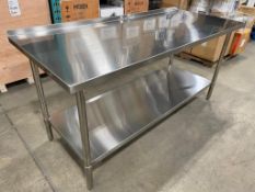 HIGH QUALITY 30" X 72" ALL STAINLESS TABLE, NEW SCRATCH/DENT