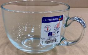 17OZ/500ML CLEAR GLASS MUGS - LOT OF 6 (1 CASE), LUMINARC 79246 - NEW