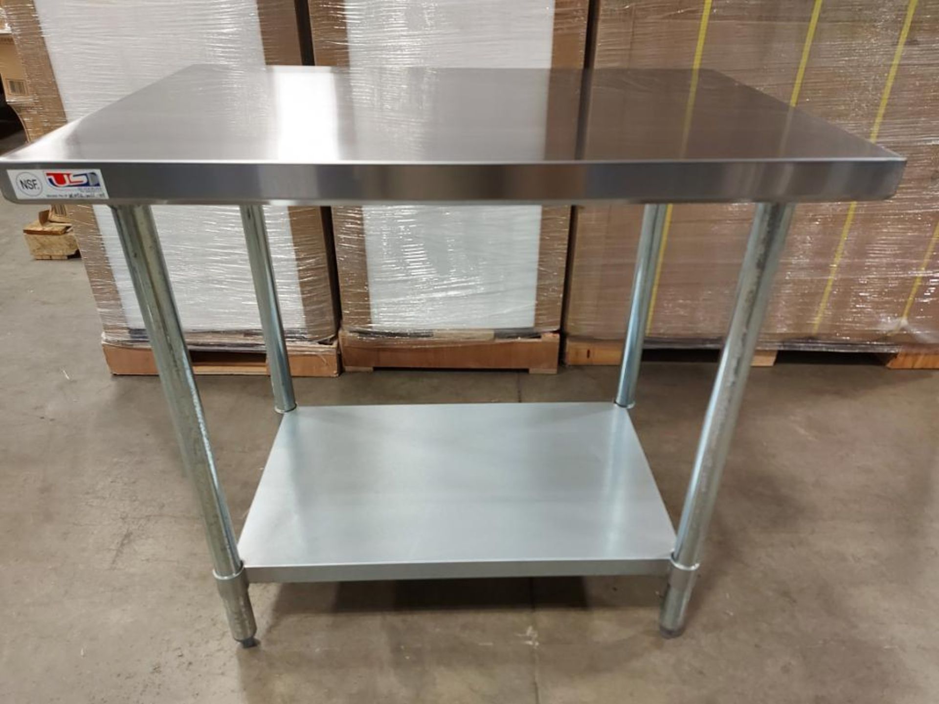 24" X 36" STAINLESS TABLE, GALVANIZED UNDERSHELF, NEW