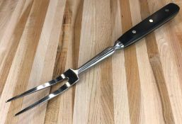 14" STAINLESS STEEL COOKS FORK W/ TWO TINES & BAKELITE HANDLE - NEW