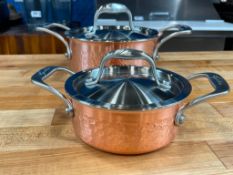 LAGOSTINA ARTISTE COPPER CLAD 0.6L AND 1.6L CASSEROLE DISHES