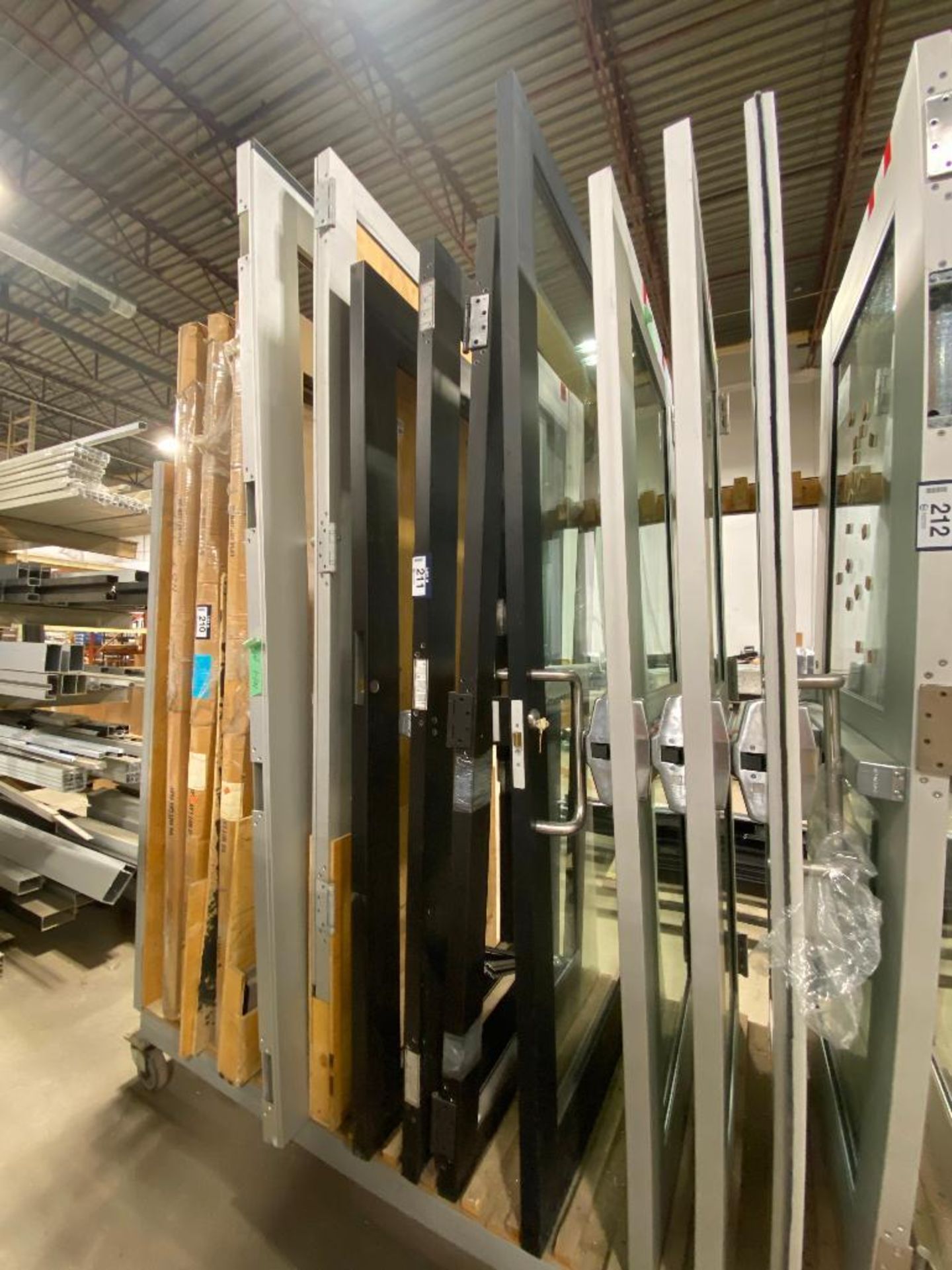 Lot of Approx. (4) Asst. Aluminum Frame Commercial Doors