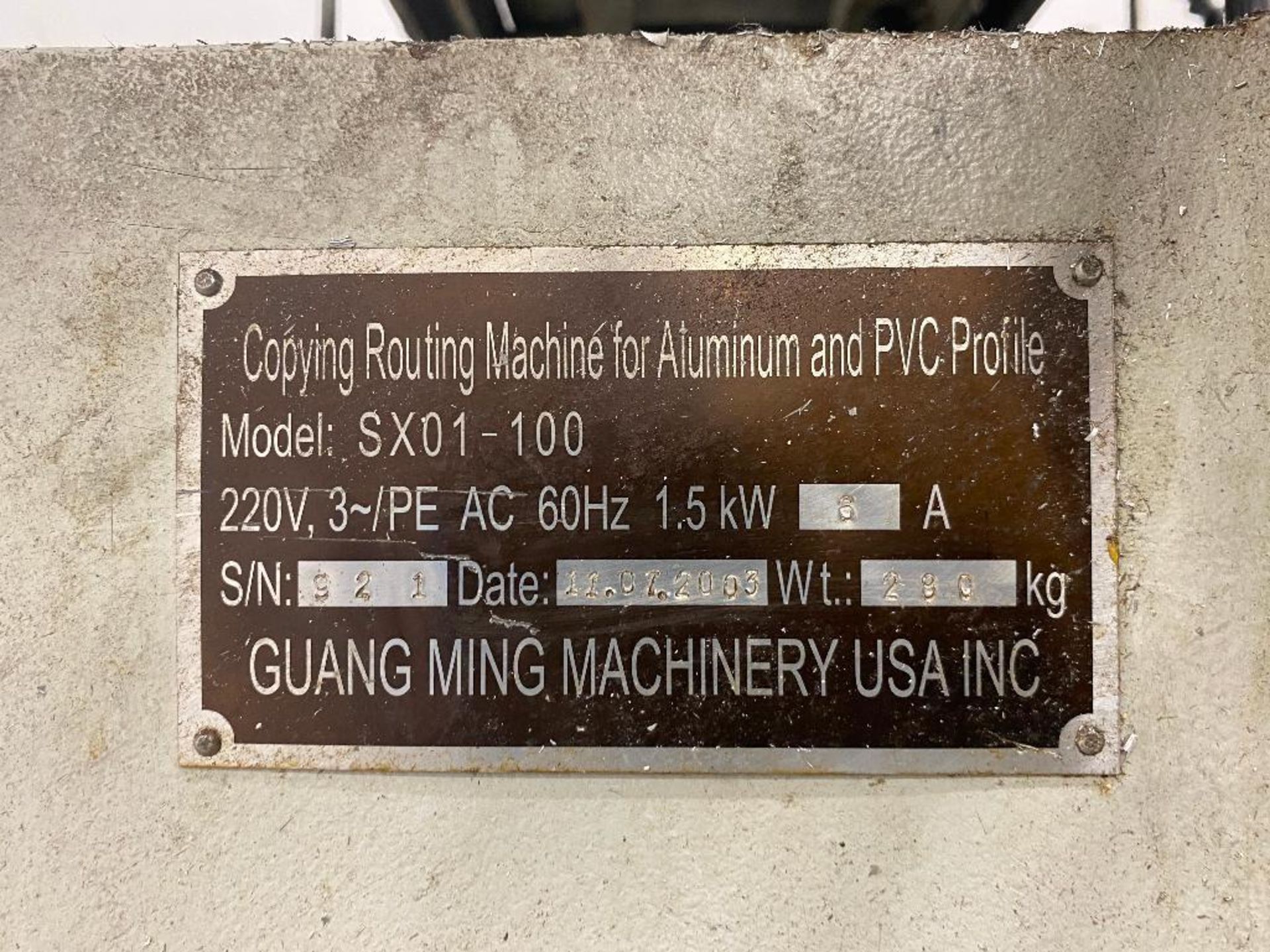 Guang Ming SX01-100 Copying Routing Machine. - Image 7 of 7