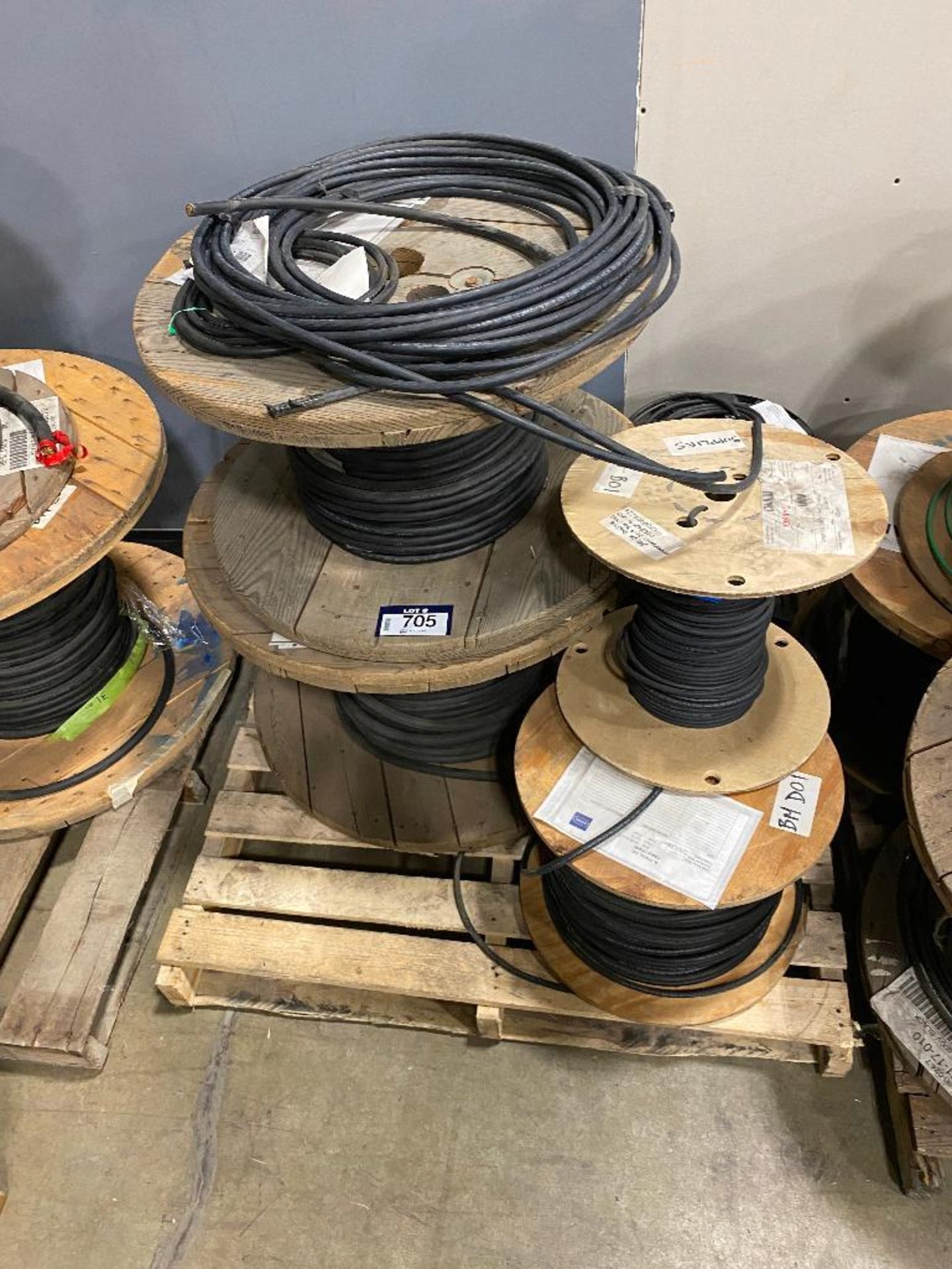 Pallet of (5) Spools of Asst. Electrical Wire