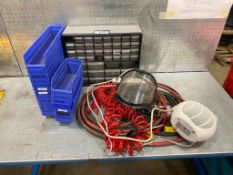 Lot of Asst. Parts Bins, Heater, Airline, Face Shield, etc.