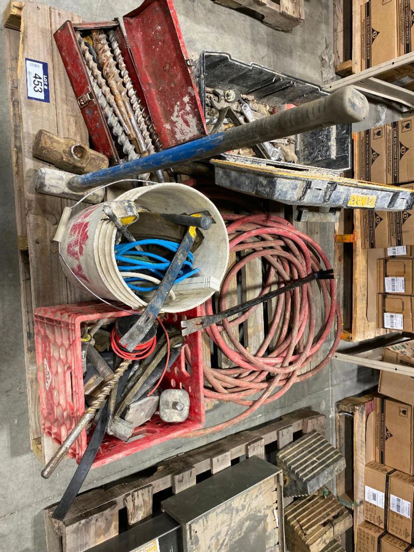 Pallet of Asst. Drill Bits, Wrenches, Pry Bar, Fall Arrest, Air Hose, etc. - Image 6 of 6