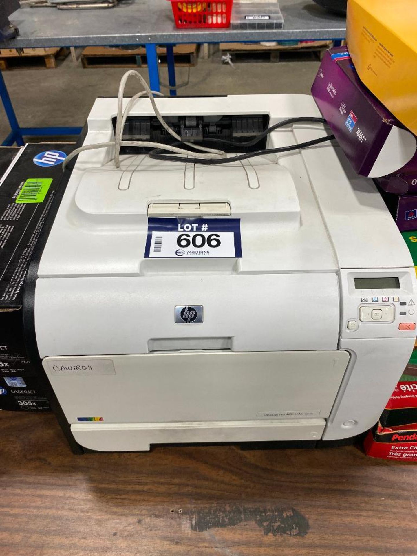 Lot of HP LaserJet Pro 400 Color Printer w/ (4) Boxes of Ink, etc. - Image 2 of 4