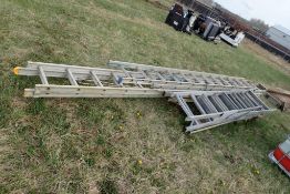 Lot of 24' and 34' Aluminum Extension Ladders, 8' Step Ladder and Combination/Step Ladder.