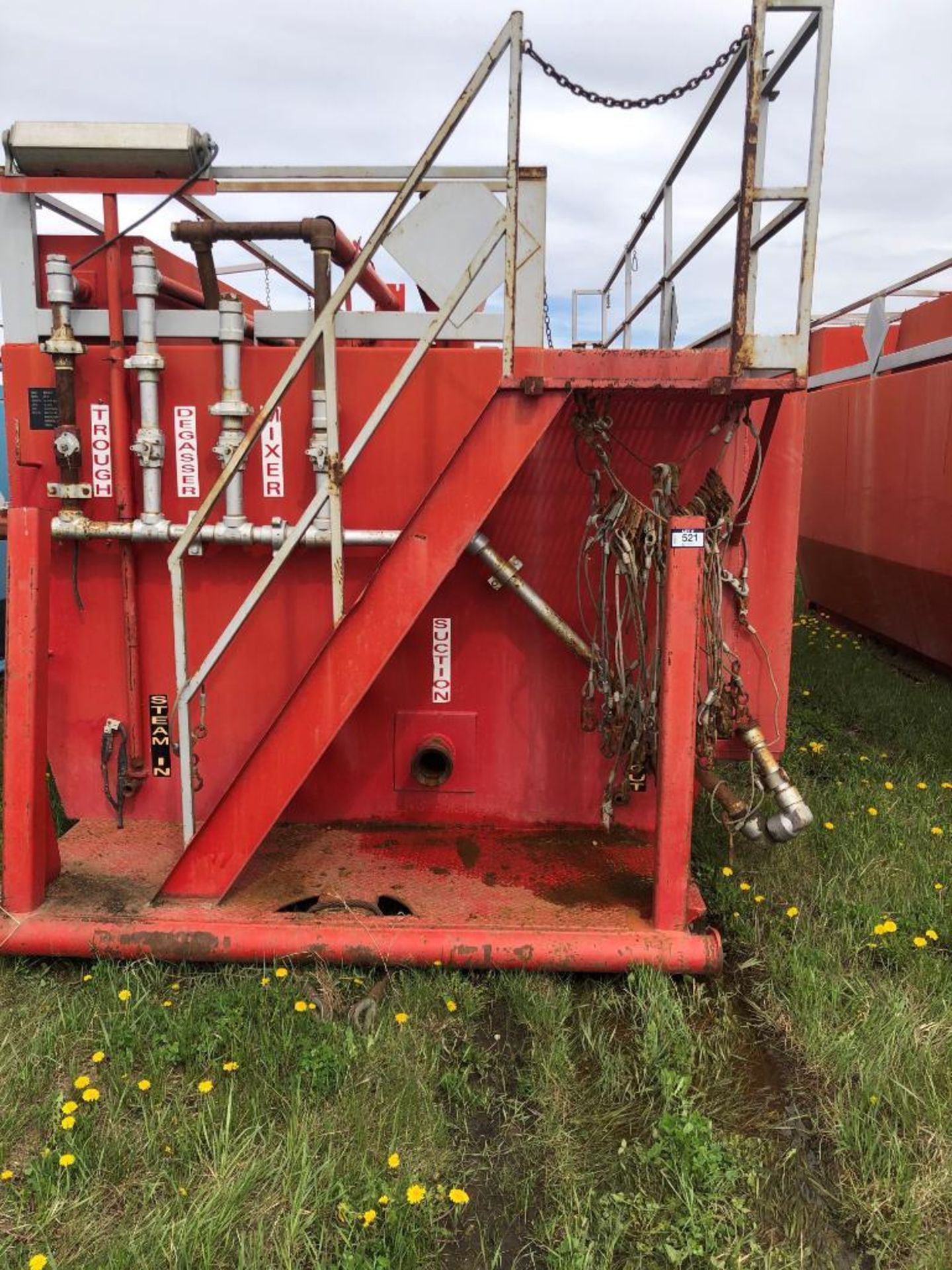 Skidded 200bbl Rig Tank w/Degasser.