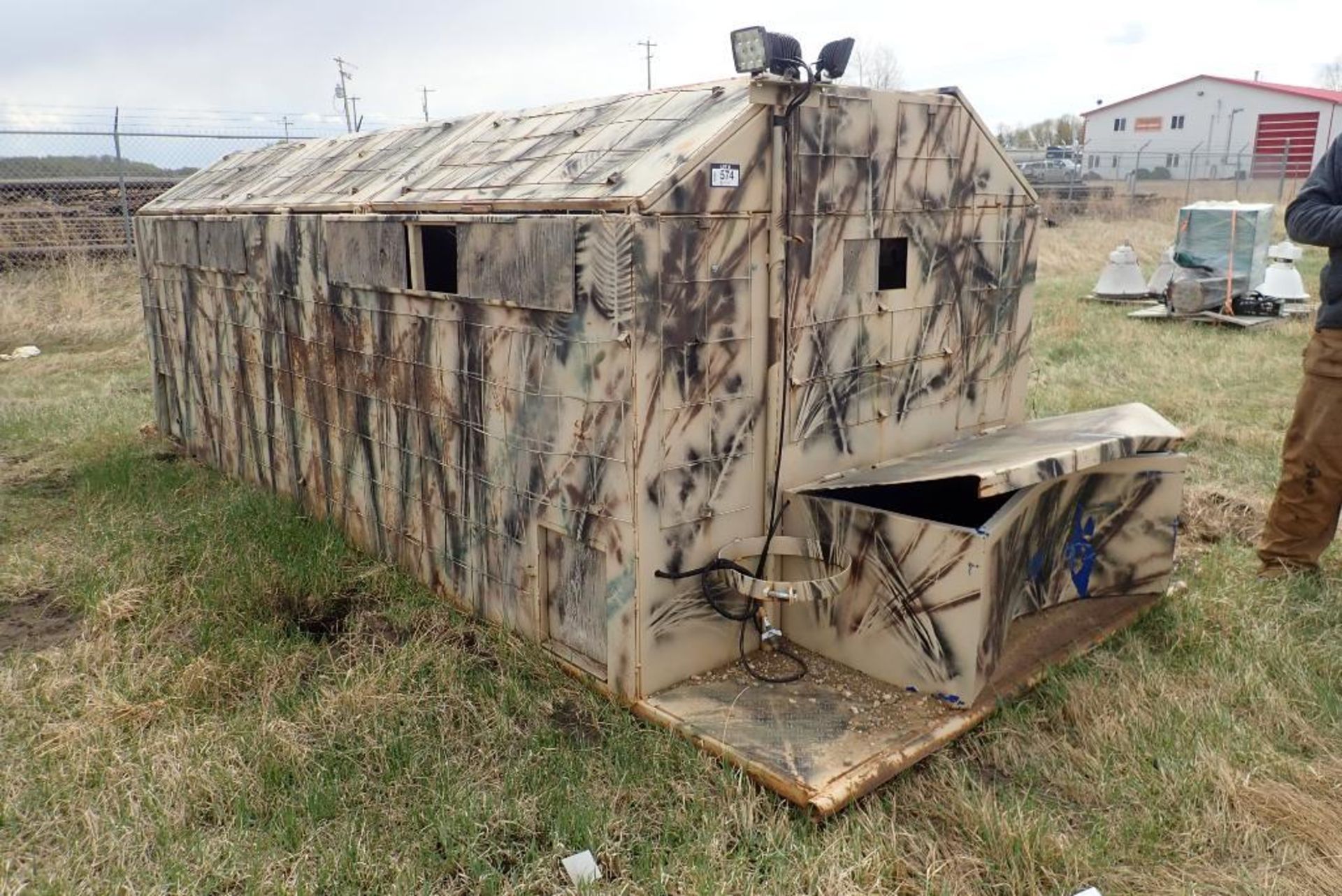 Skidded Hunting Blind.