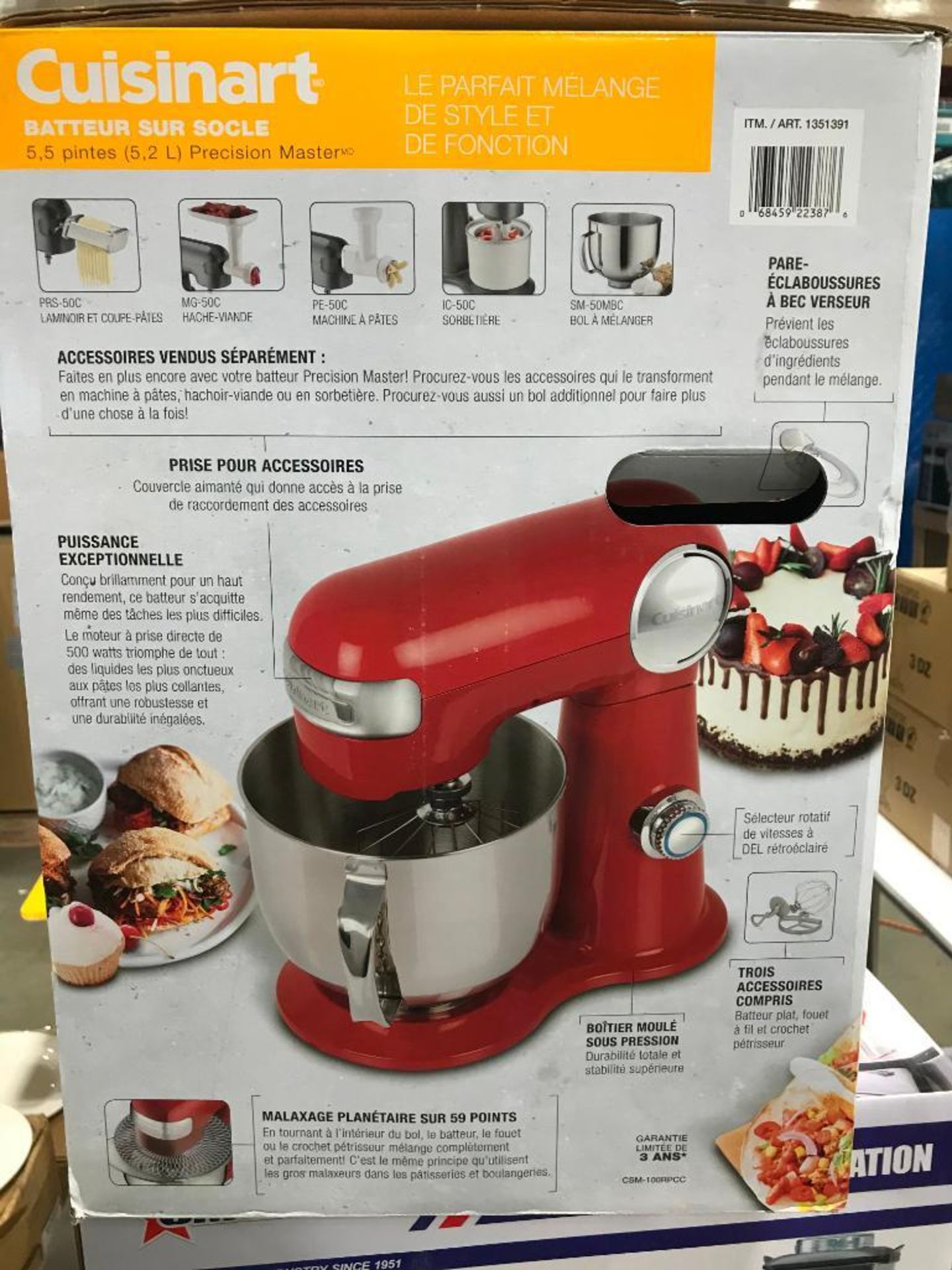 CUISINART PRECISION MASTER 5.5QT RED STAND MIXER - Image 3 of 4