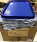 CASE OF 48 BLUE 18" X 14" TEXTURED FAST FOOD TRAYS - JOHNSON ROSE 88146 - NEW