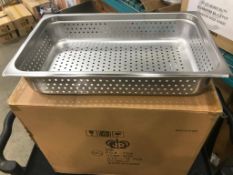 CASE OF 12 - FULL SIZE 4" DEEP STAINLESS STEEL PERFORATED INSERT, JOHNSON ROSE 58105 - NEW